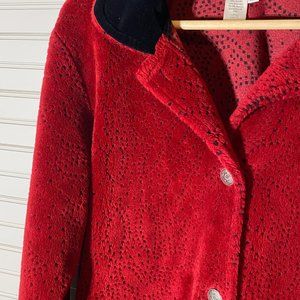 Vintage Coldwater Creek Red/Black Jacket Size M